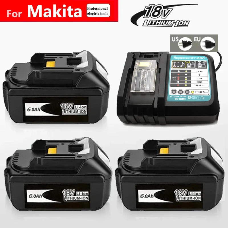 for Makita 18V 6.0Ah rechargeable battery,  for Makita BL1840 BL1830 BL1830B BL1850 BL1850B original power tool battery