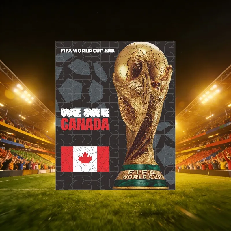 

FIFA World Cup Canada Cup Wooden Puzzle for Adults High Difficulty Brain Teaser Stress Relief Home Wall Art Decor Football Gift