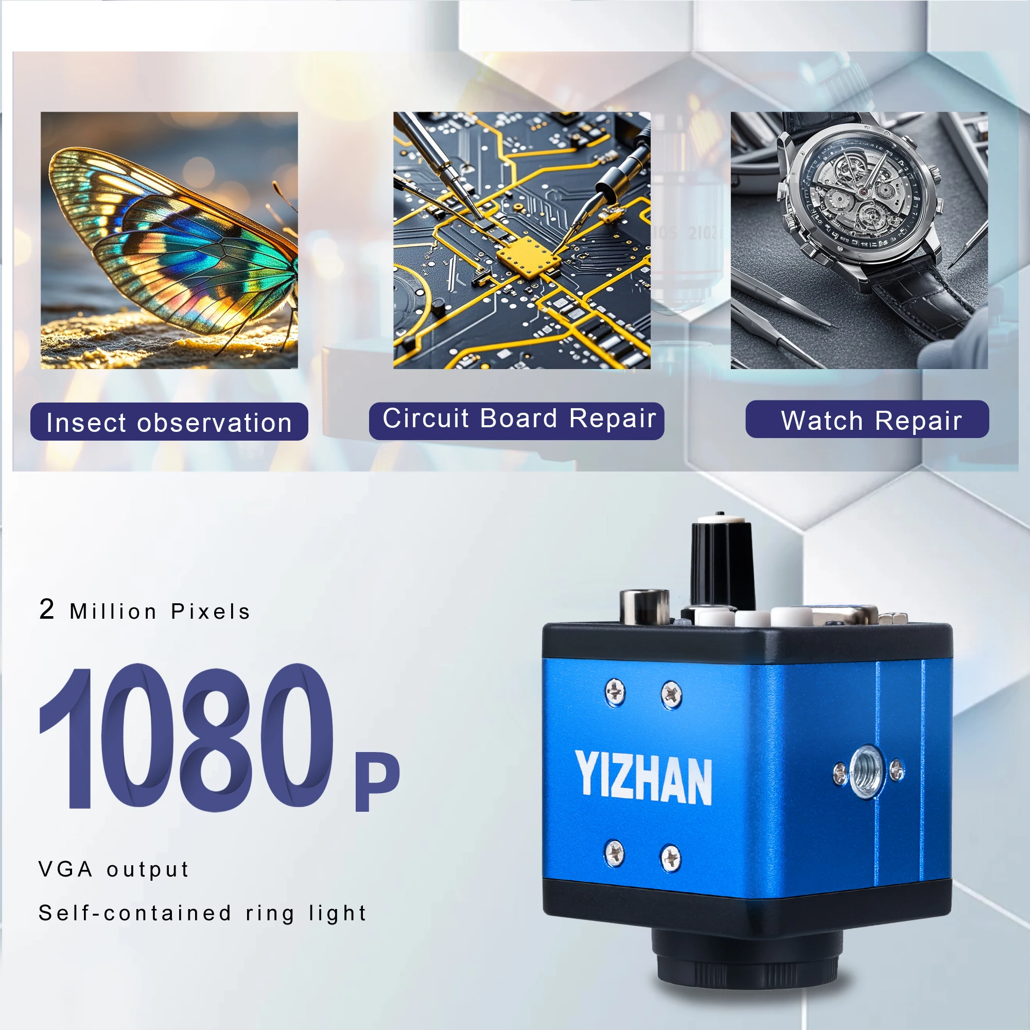 NICE-Power 48MP 4K Digital Microscope,Ultra High Resolution HDMI USB Microscope Camera 150X Lens for Industrial QC PCB Soldering