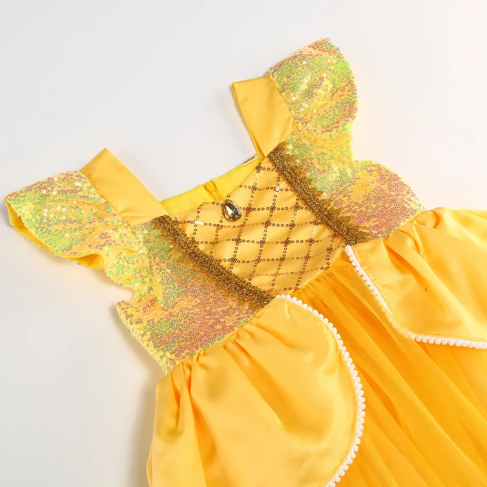 Déguisement de Princesse Jaune Poivre pour Fille, Vêtement Éducatif pour ixd'Anniversaire, Halloween, Carnaval, 2024