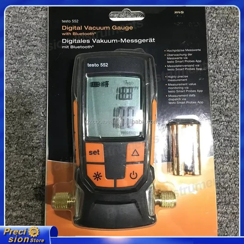 For Digital Vacuum Gauge Bluetooth Backlit Display HVAC Refrigeration AC Manifold Meter Automotive Tool with Visual Alarm