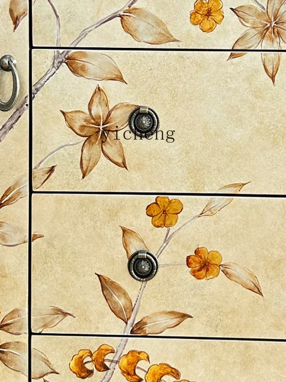 

ZZ Chinese Style Living Room Solid Wood Storage Cabinet RetroDecorative Chest of Drawers Bedroom