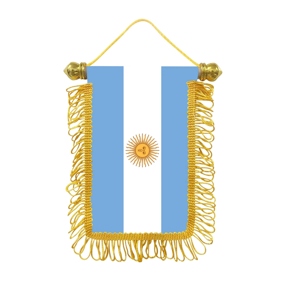 Argentina small hanging flag 10x15cm triangular flag car decoration hanging flag double-sided pattern with suction cup