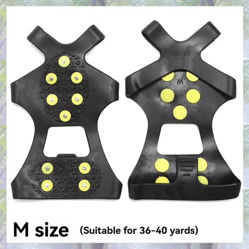 في الهواء الطلق الأسنان مسمار الثلوج المضادة للانزلاق أغطية الحذاء المضادة للانزلاق أغطية الحذاء المضادة للسقوط الجليد انتزاع عشرة الأسنان مخالب الثلوج M الحجم