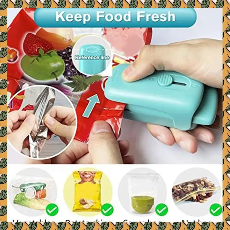 

Мини-запайщик пакетов с чипсами, ручной термовакуумный упаковщик, портативная машина для запечатывания пакетов для закусок, пластиковых свежих пакетов-печенья