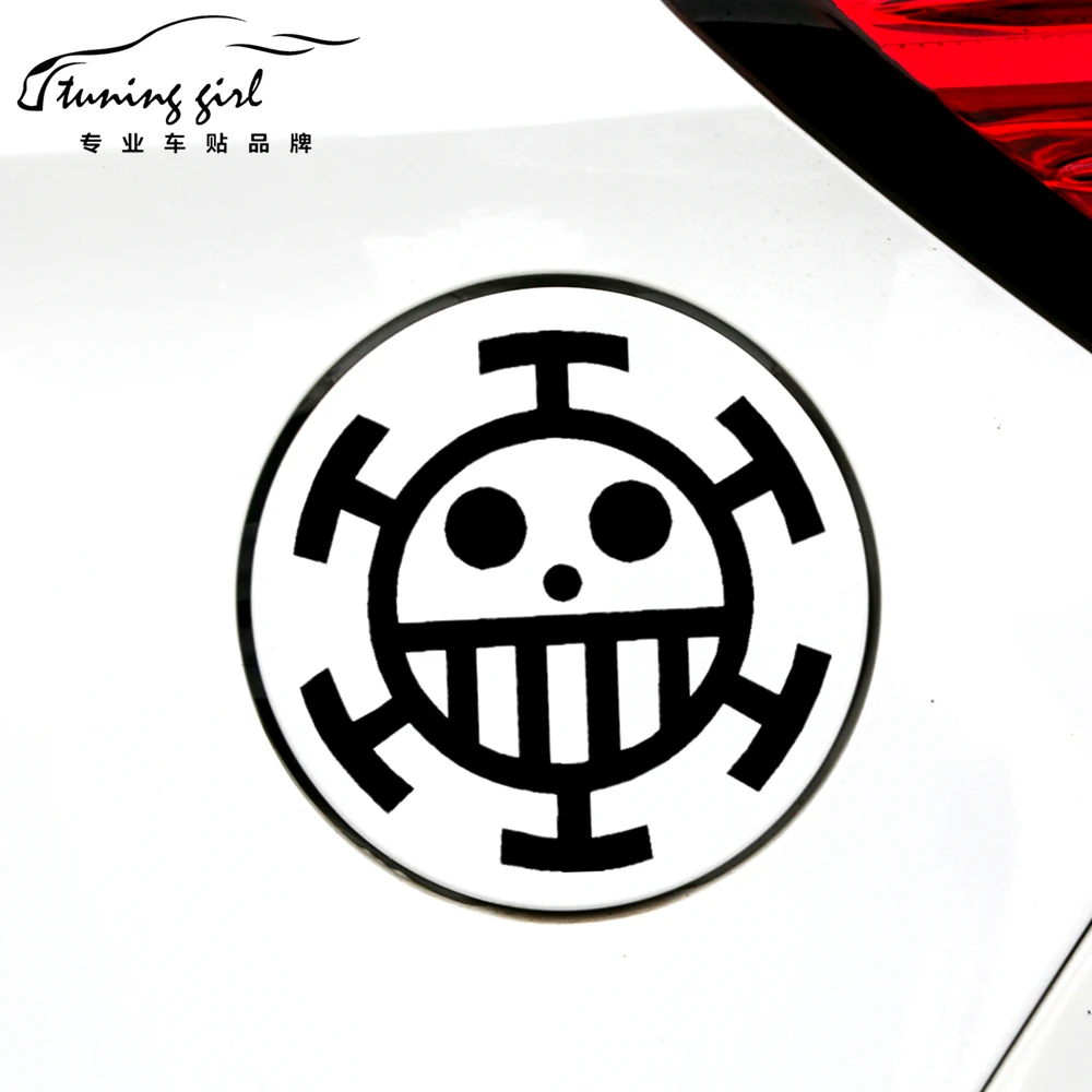 Car Stickers Trafalgar Law Pirates Laser Refletive Decoration For Fuel Tank Cap Bumper Trunk Window Motorcycle Tablet Phone C40