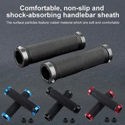 Bicycle Rubber Grips Alloy Lock Non-Slip Rubber Bicycle Handlebar Grips Double Aluminum Lock on Locking Bicycle Handlebar Grips