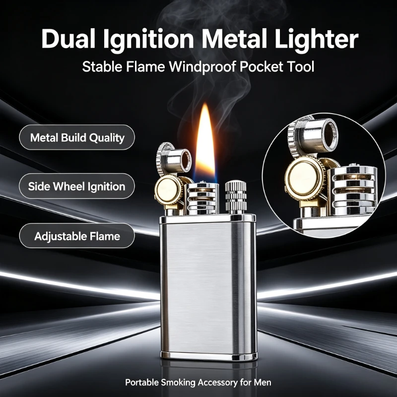 Windproof Match Lighter Reusable Up To 10000 Times, Dual‑Purpose Portable Small Tool Creative Personalized Gift for Men