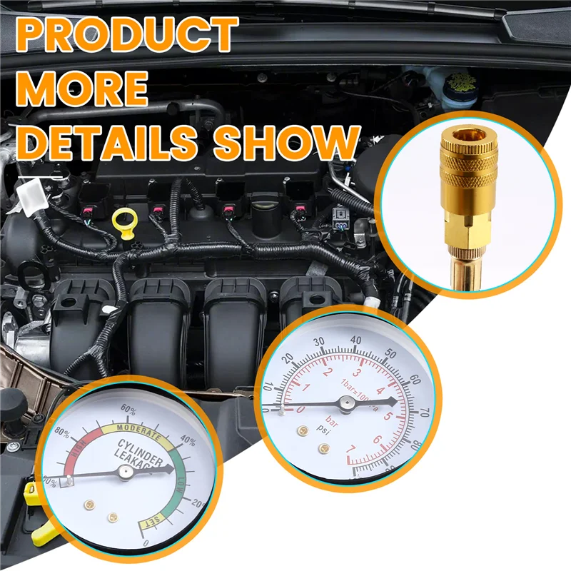

RMWIN-Cylinder Leak Down Tester Tool Leak Down Tester Set Cylinder Detector With Dual Gauges