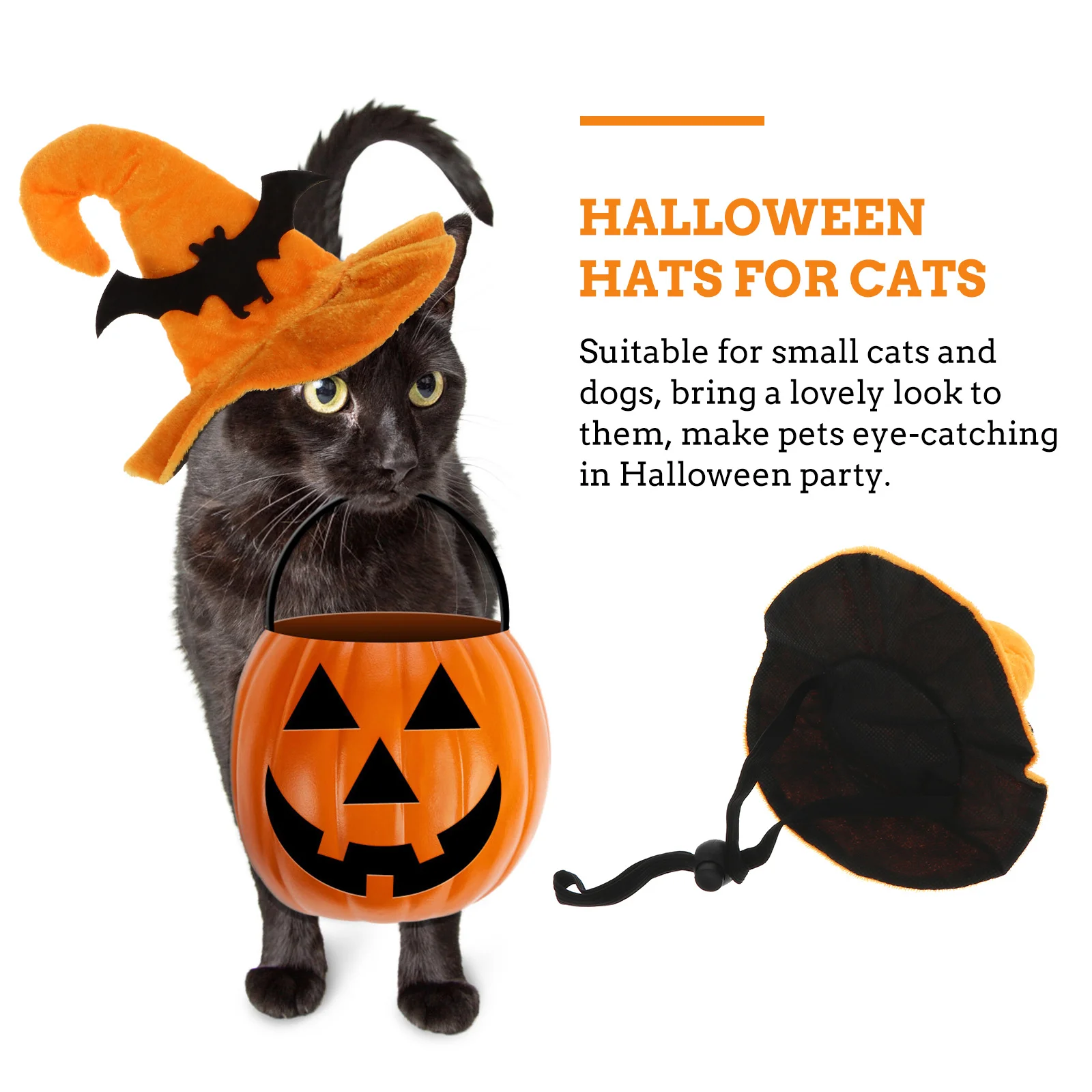 

1Pcs Halloween Hat for Pets Adorable Lightweight Foldable Pet Headgear Cute Costume for Cats Dogs Holiday Party Decor