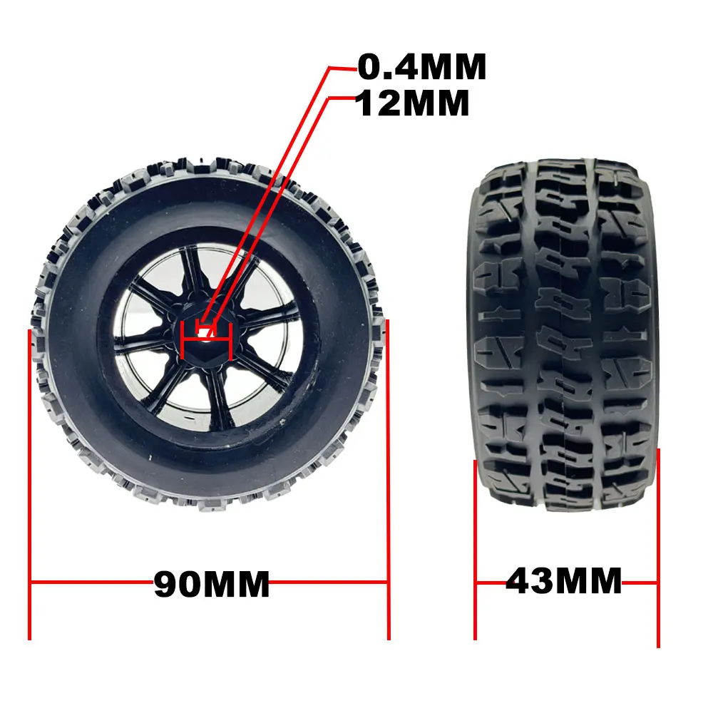 VBNYBA Offroad-Reifen & Räder Set – Kunststoff & Gummi, Kompatibel Mit Hyper Go H16H/16E/16P/16208/16207/16210, 4 Stück VBNYBA Offroad-Reifen & Räder Set – Kunststoff & Gummi, Kompatibel Mit Hyper Go H16H/16E/16P/16208/16207/16210, 4 Stück