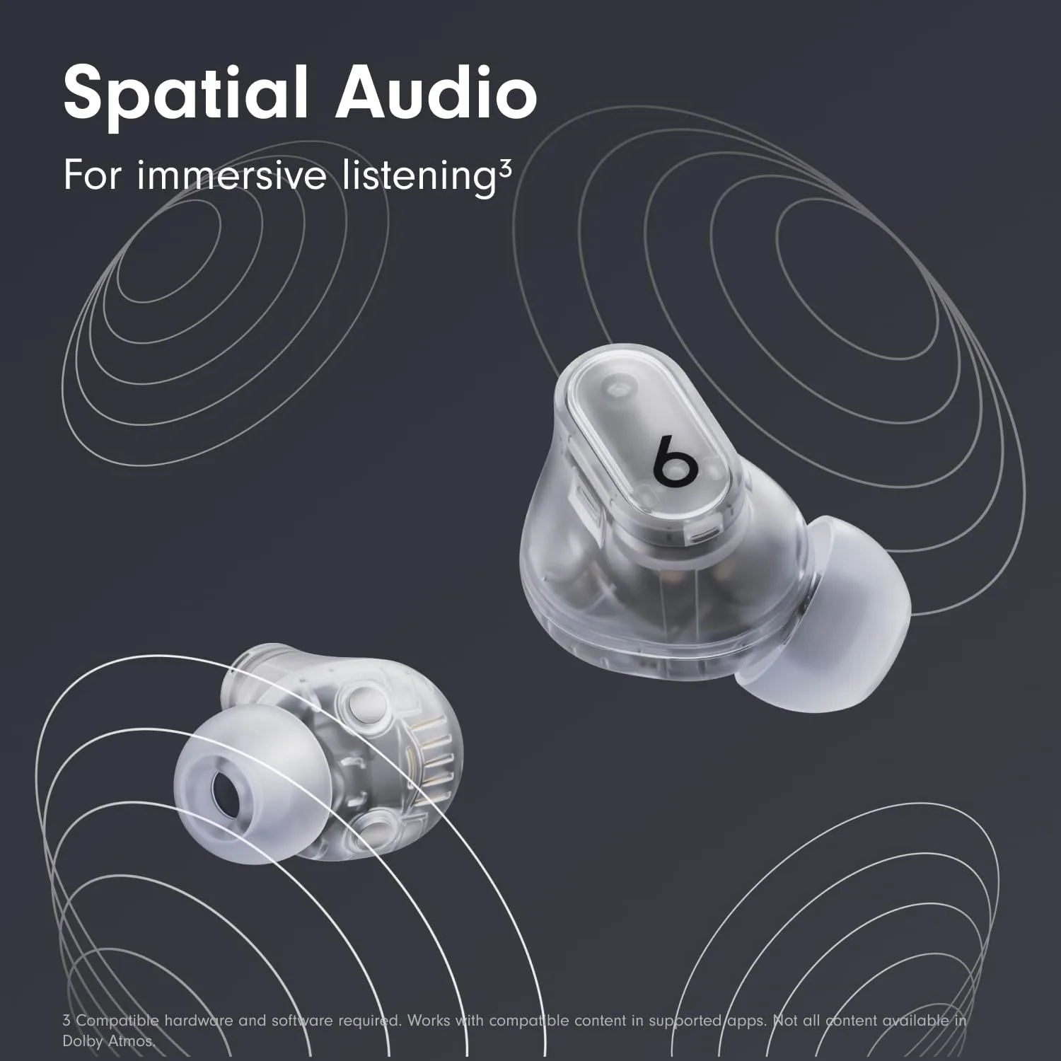 Beats Studio Buds + Noise Cancelling Wireless Earbuds Transparency Mode Custom Acoustic Sound 4 Sizes Silicone Eartips In Ear