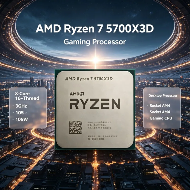 Ryzen 7 5700X3D AMD Desktop System Processor 8-Core 16-Thread 3.0GHz 105W Socket AM4 DDR4