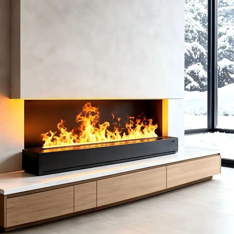 Electric Water Vapor Fireplace with Mantel,180cm,,fake fireplaces electric with flame,LED Flame,Remote,Easy Assembly firepit