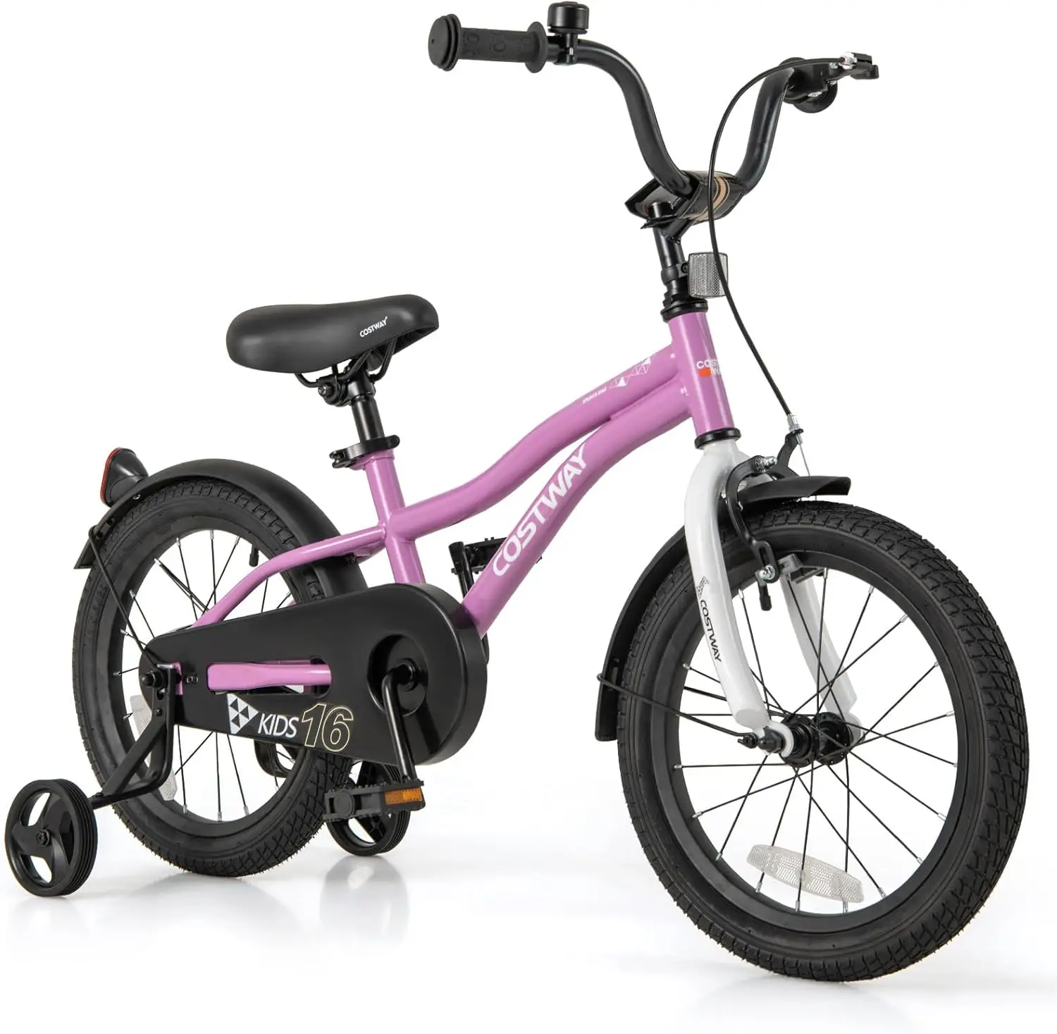 Vélo pour enfants 12/14/16/18 pouces, vélo pour enfants en bas âge avec roues d'entraînement, siège et guidon réglables, frein à main et frein de dessous de verre