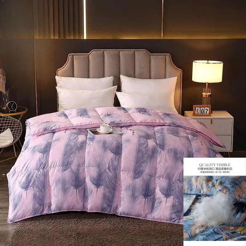 Lightweight Comfortable Down Duvets White Goose Velvet Winter Quilts Core Double Family Single Dormitory Warm Down Comforter #5