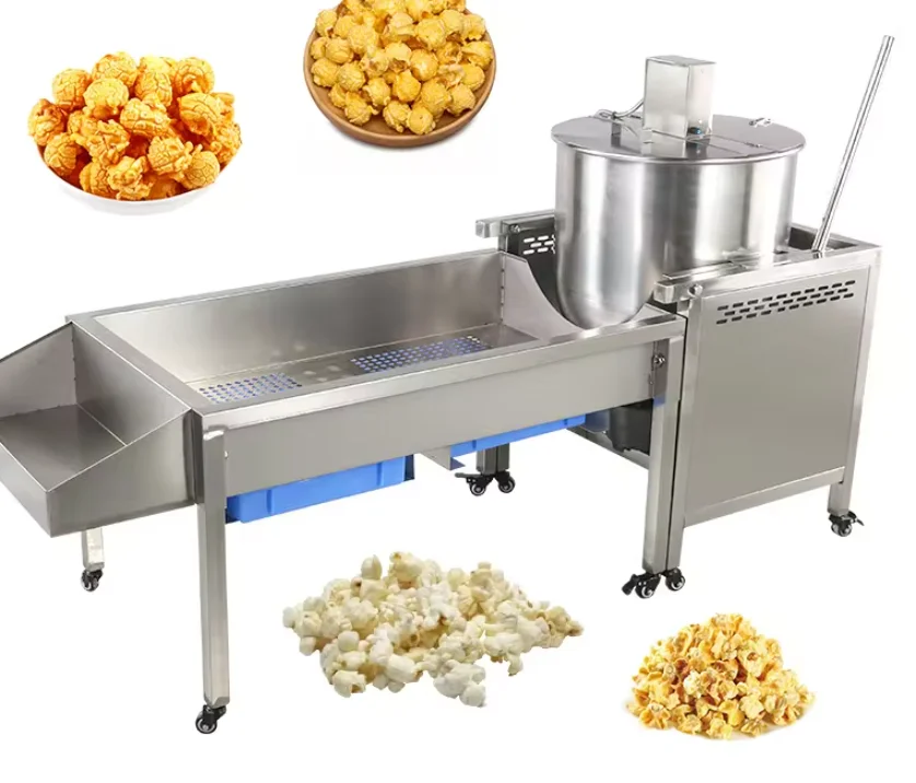 Big Capacity Automatic Industrial Caramel Flavored Gas / Popcorn Machine Commercial Making