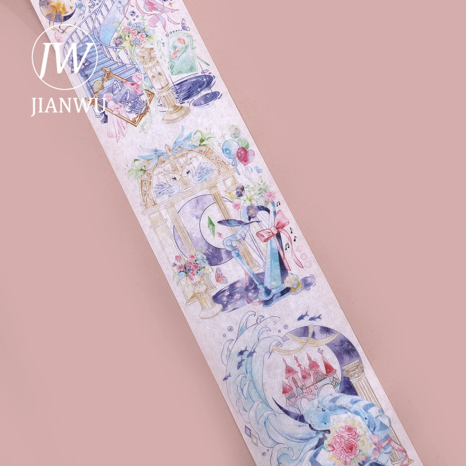 JIANWU 200cm Vintage Butterfly Flower Landscaping Material Collage PET Washi Tape Creative DIY Journal Scrapbooking Stationery