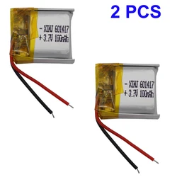 2Pcs 3.7V 100mAh 0.37Wh Rechargeable Li Lipo Battery 601417 For GPS 3D Glasses Recording Pen Driving Recorder Bluetooth Speaker