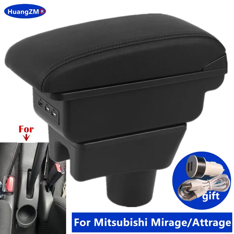 Reposabrazos para Mitsubishi Attrage Mirage, caja de reposabrazos para coche Mitsubishi Mirage Space Star, piezas de reequipamiento, caja de almacenamiento de accesorios para coche