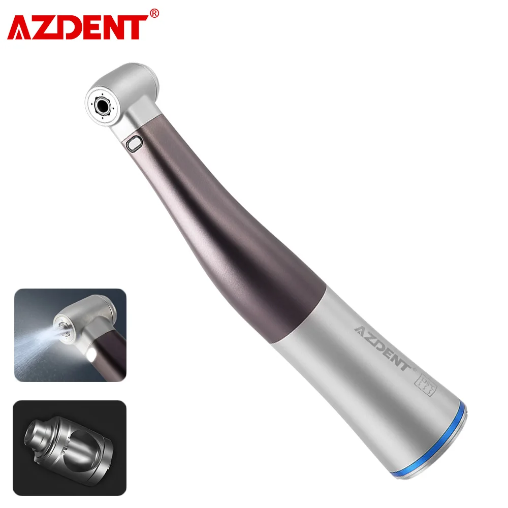 

AZDENT Dental 1:1 Fiber Optic Handpiece Internal Water 4 Spray Contra Angle E-Type Push Button Handpiec Dentistry Equipment