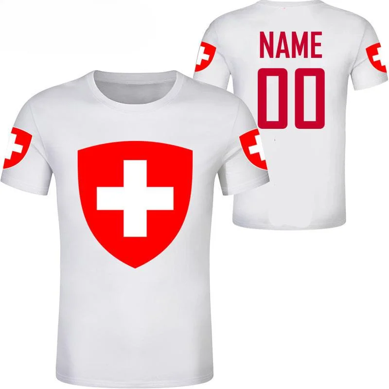 Custom Any Name Number SWITZERLAND 3D T-shirt CHE SWISS Nation Flag Soccer T-shirts Clothes For Men Women Gifts  t shirt