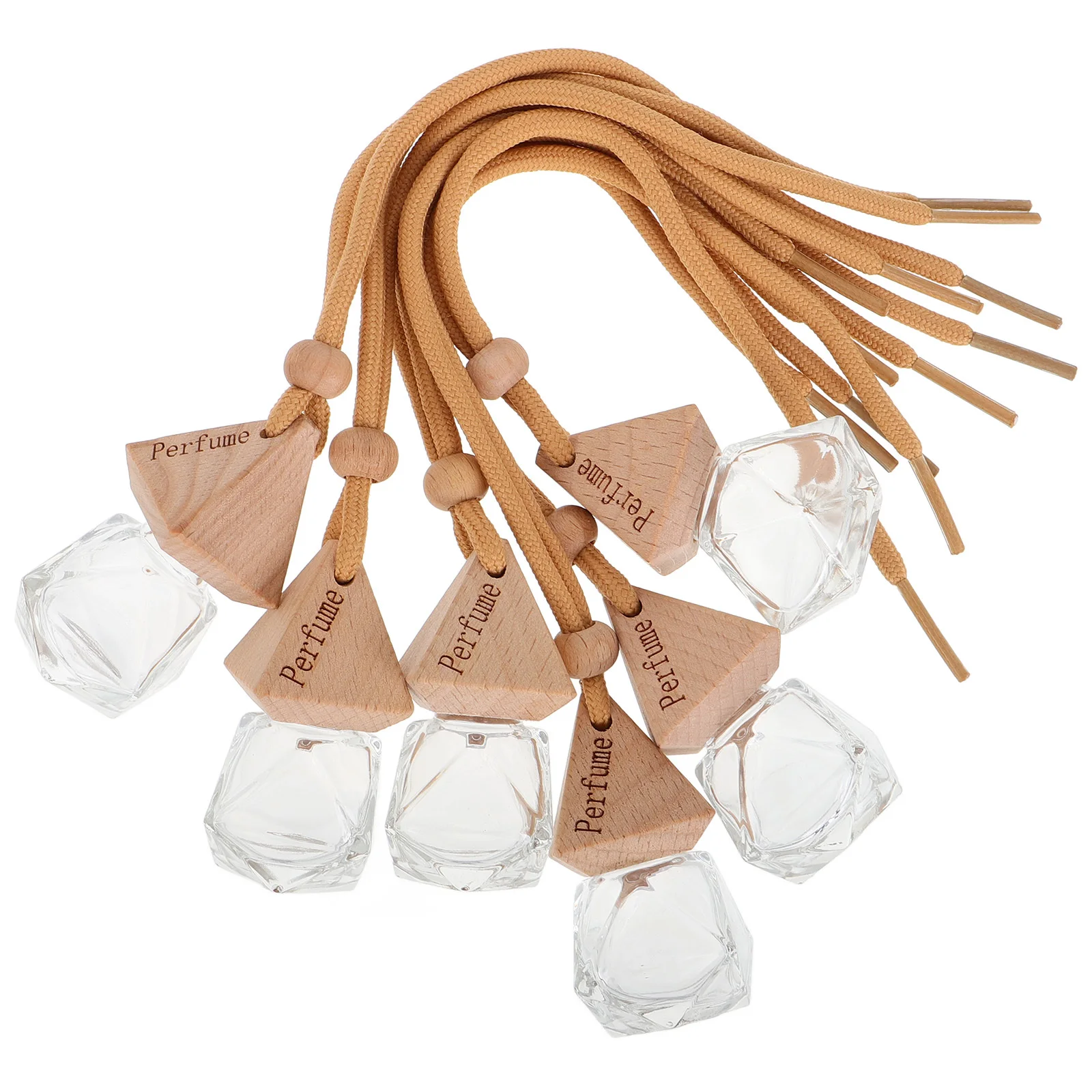

1Set Hanging Car Glass Perfume Bottles Refillable Empty Diffuser Air Freshener Ornament for Car Interior Aromatherapy Bottle