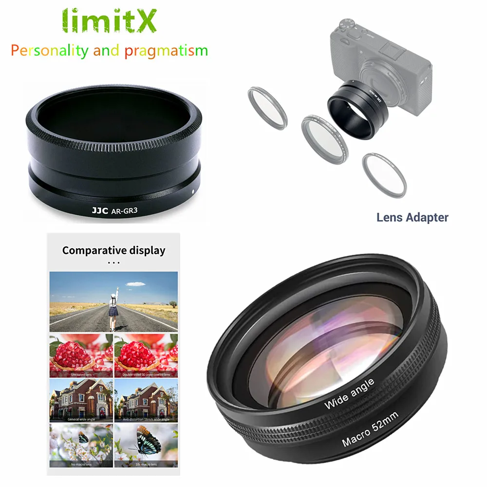 18mm HD 4K 広角レンズ マクロ & フィルターレンズアダプターリング