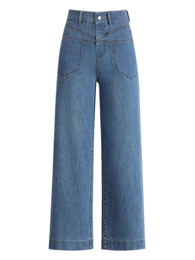 جينز نسائي عالي الخصر مستقيم الساق رفيع من قماش الدنيم فضفاض مناسب للصيف بثمانية عشر طول جينز على شكل قرد الكمثرى بنطلون تنحيف الجسم