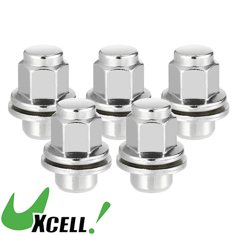 UXCELL 5 Pcs M12 x 1.5 Chrome Bulge Acorn Wheel Lug Nuts for Jaguar XE XF XFR-S XKR-S XJ XJR XK XKR No.C2C35294/C2C35294010