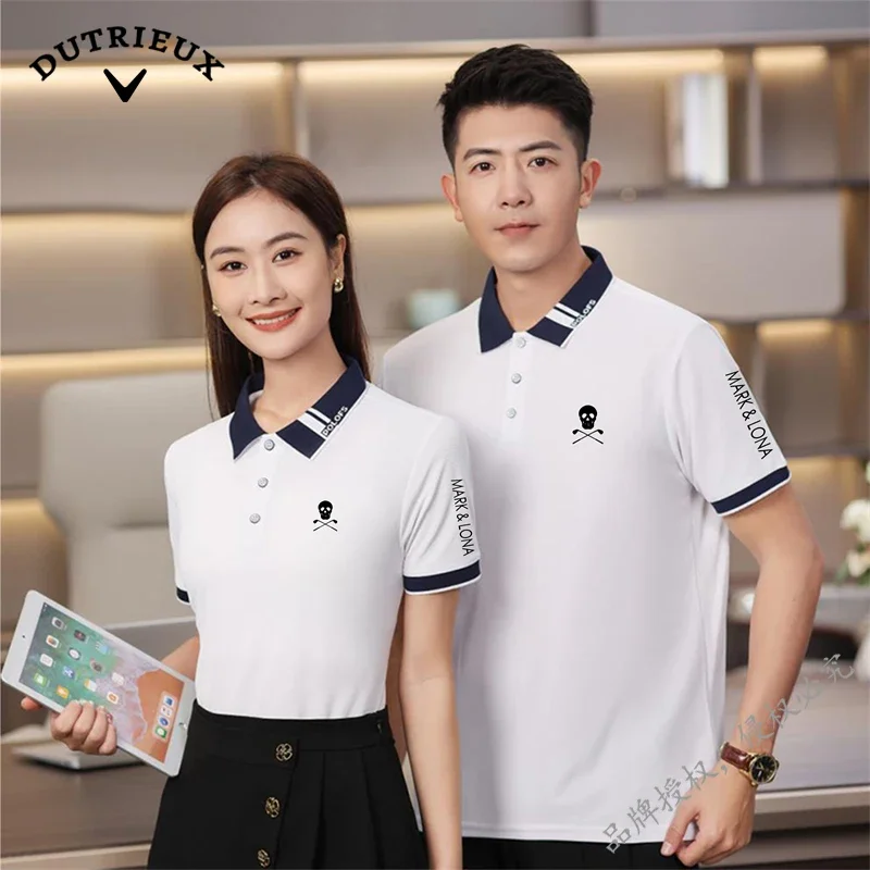 2024New Summer Mens Golf Shirt Fashion Casual Short Sleeve MARK Golf Sports Clothing Quick Dry LONA Breathable Polo T Shirt Tops