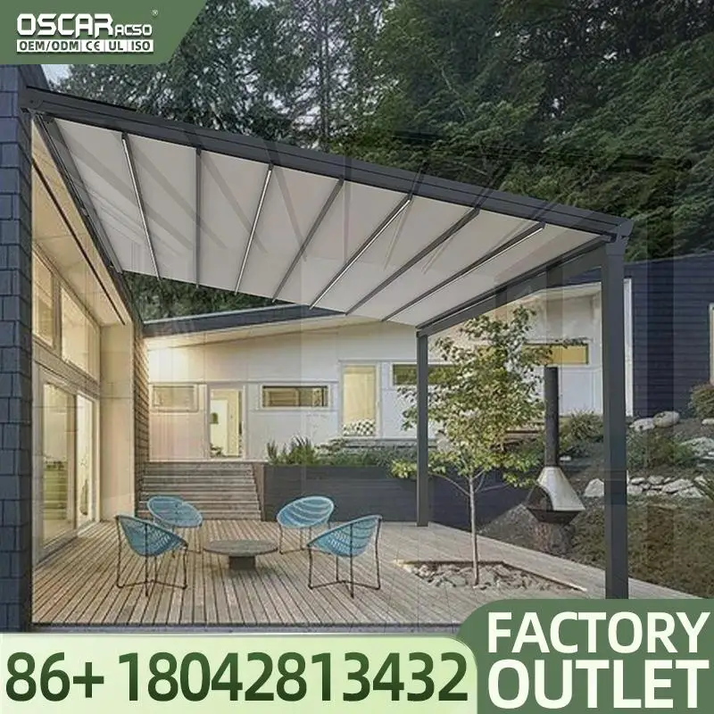 

Оптовая продажа водонепроницаемой настенной выдвижной крыши для использования в саду, выдвижной навес, беседка