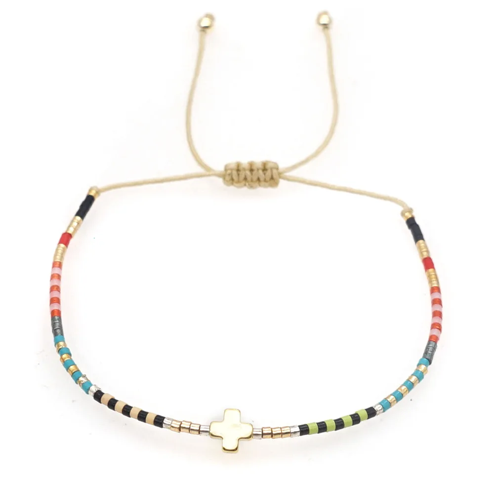 Bohemian Rainbow Rice Beads Handmade Bracelet, Layered