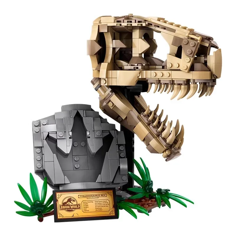 2024 577 Uds fósiles de dinosaurios T.rex cráneo bloques de construcción ladrillos ensamblados 76964 modelo ladrillos educativos juguete para niños