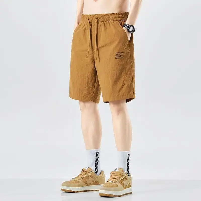 

Drawstring 2025 Luxury Clothing Summer Men's Ice Silk Shorts Loose Plus Size 5XL Sports Casual Quick-Drying Jogger Short Pants