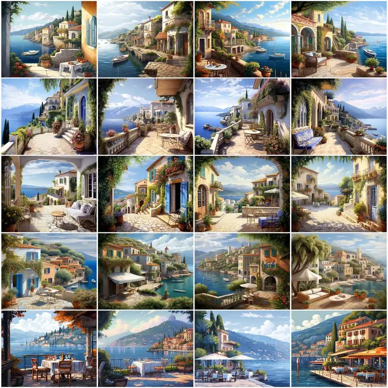 

SDOYUNO Painting Kit By Number Paint Kit Hand Painting Landscape Personalized Gift Livingroom Decorations For Home