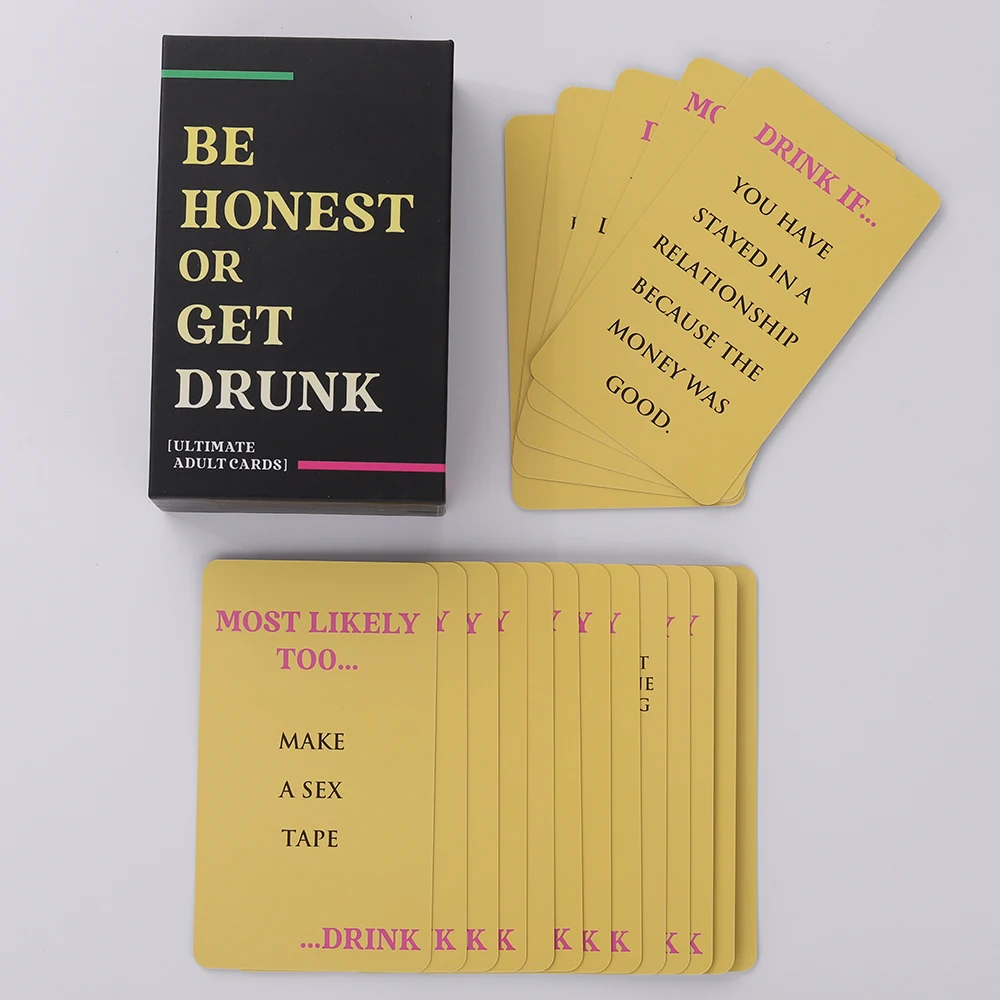 

77 Cards / Deck Be Honest or Get Drunk Ultimate Adult Card Game Fun Drinking Board Games for Game Night Party Favor Gifts