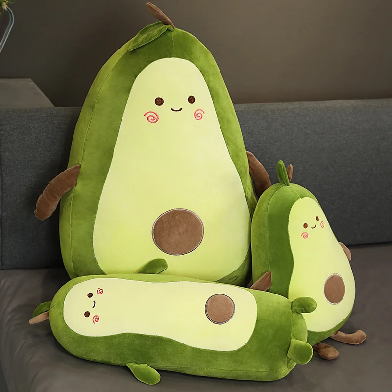 New Lovely Giant Avocado Plush Pillow Stuffed Fruit Green Plushie Doll Big Soft Girl Sleeping Room Decor Cute Birthday Gift