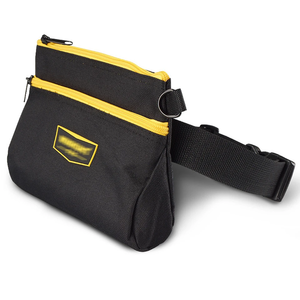 

Многоцелевая сумка для инструментов на молнии с двойными карманами и поясом, сумка из ткани Оксфорд для хранения электриков, ремонтных работ, бытовой WH017
