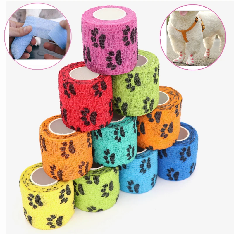 

6 pcs Pet Puppys Anti Dirt Tool for Going Out Leggings Self Adhesive Bandages for Walking Dogs Feet Wrapping Protective Bandages