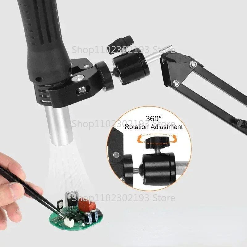 360 °   تدوير اللوحة الأم تركيبات مجفف الشعر حامل لحام الثالث مساعدة الأيدي الحرارة بندقية قوس أداة لحام