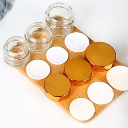 5-50g Glass Cream Jar Cosmetic Container Cosmetic Jars Silver Gold Lid Glass Refillable Bottles Make Up Container Empty Jars