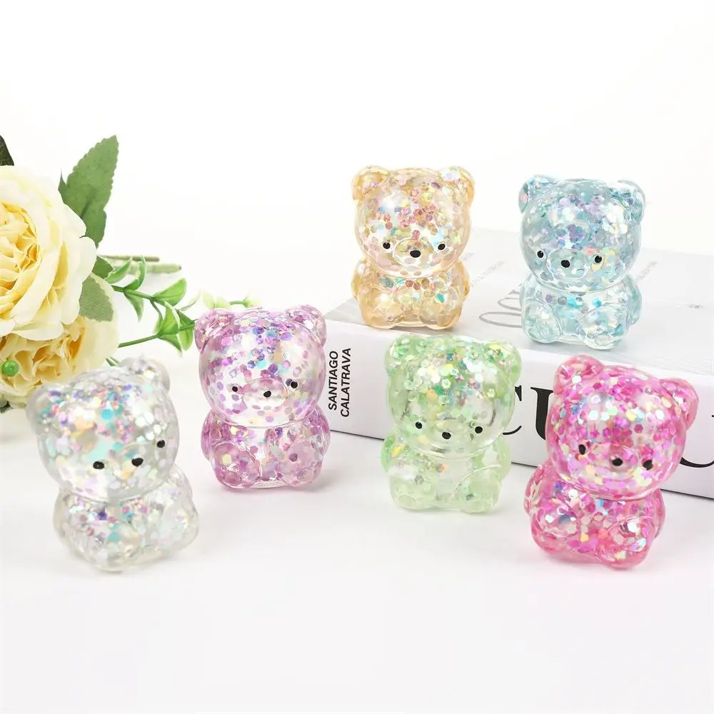 New Gummy Bear Bear Squishy Fidget Cute Soft Squishy Ball Funny Stress Relief for Easter Basket Stuffers