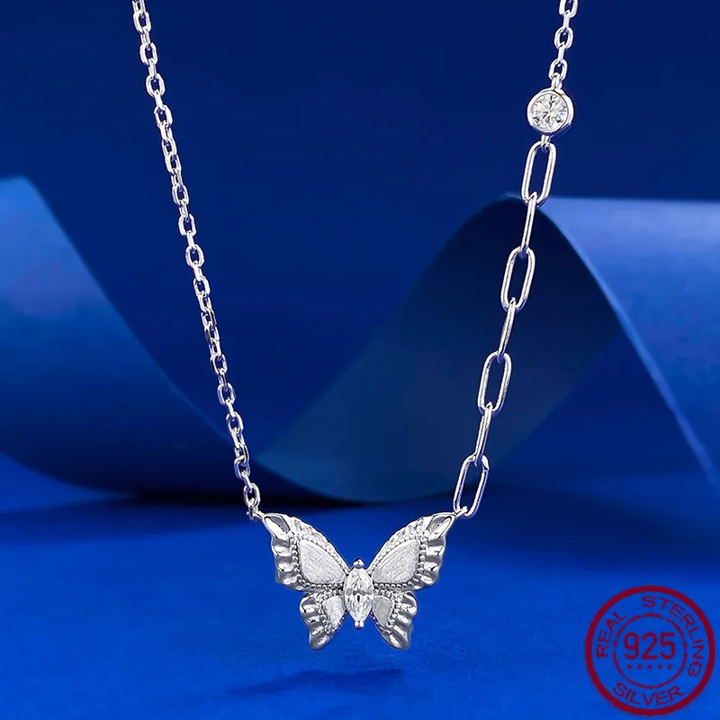 

Новое ожерелье из чистого серебра S925 с подвеской в виде бабочки Goolas Dreamy Butterfly, модное роскошное украшение для свадьбы.