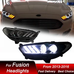 Car Headlights For Ford Fusion Mondeo 2013-2016 Mustang style full LED Auto Headlamp Assembly Projector Lens Accessories Kit