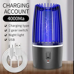 Draagbare Muggen Killer Lamp Elektrische Muggenval Lamp Mute Insect Val Radiationles 4000Mah Usb Recargable Voor Kamer Outdoor