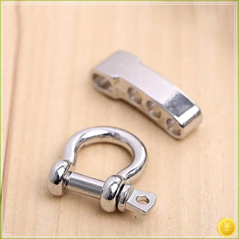 10 Sets Metal Bow Shackle,Alloy Umbrella Rope Buckle, Adjustable D Buckle Umbrella Rope Bracelet Buckle