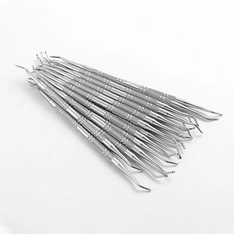 Double headed stainless steel nail correction tool, anti slip handle, rust resistant and durable nail cleaner