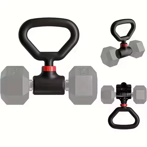 Conversor de Halteres - Converte Halteres em Conjunto de Barra e Kettlebell para Fitness em Casa - Ajustável e com Capacidade de até 200 lb