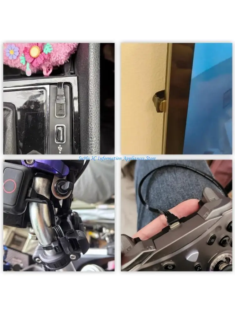 

Плоский тип C до углового USB -кабеля слева, вправо, вверх и вниз по поддержке 480 Мбит / с 10 Вт